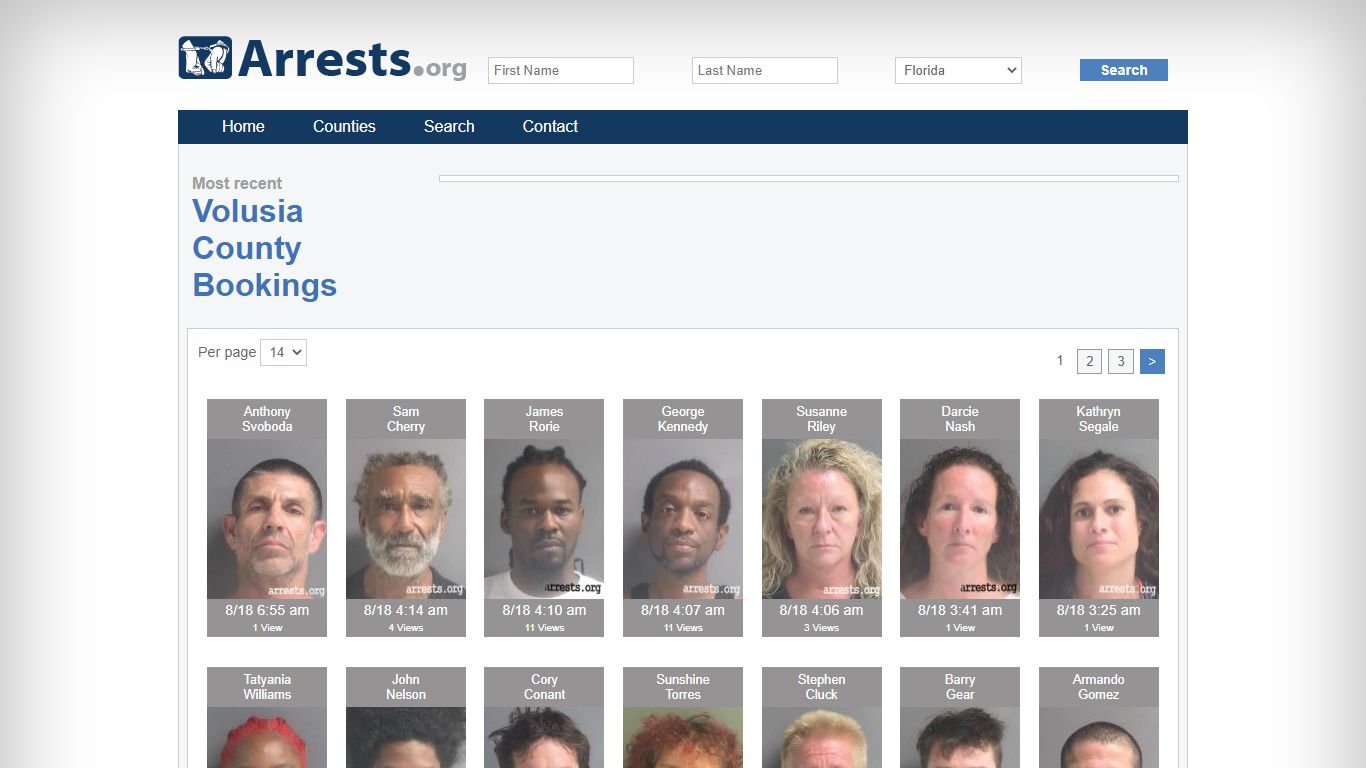 Volusia County Arrests and Inmate Search